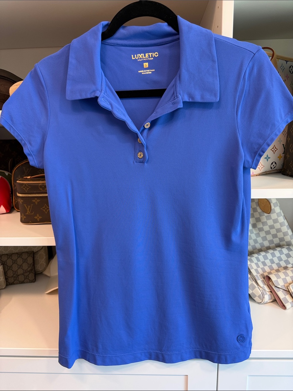 Lilly Pulitzer Frida Scallop Polo UPF Luxletic Like New! Worn Once!